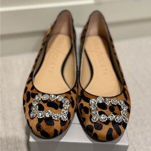 Sole Society Leopard Jeweled Flats